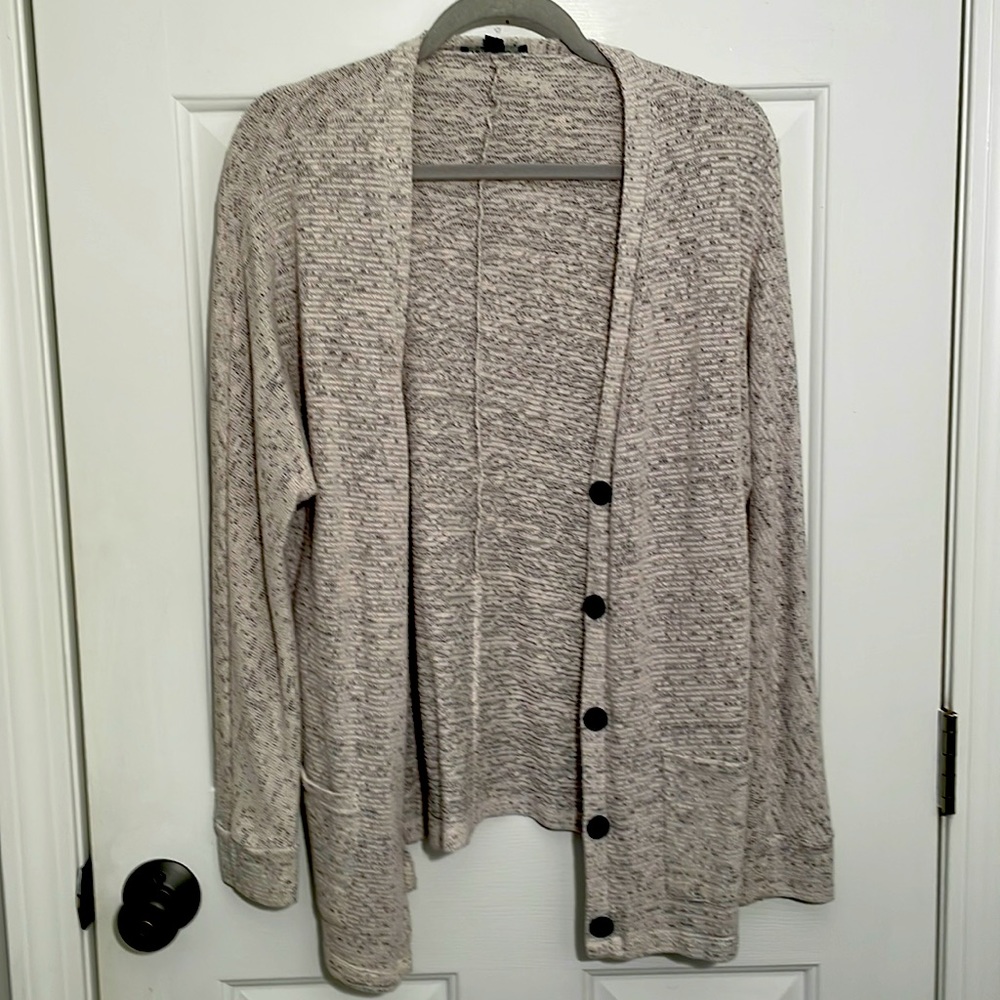American Eagle Heathered Gray Button Cardigan